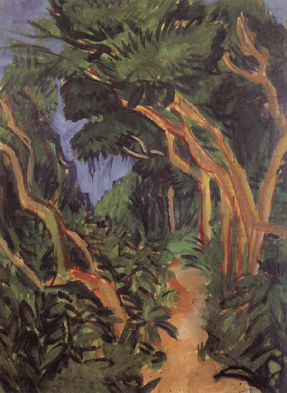Ernst Ludwig Kirchner Fehmarn Landscape-forest path china oil painting image